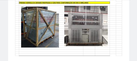 prensa grande para conformar palmilhas, malas e similares de EVA