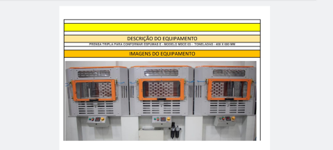 prensa com três postos pra termo-conformação de espumas